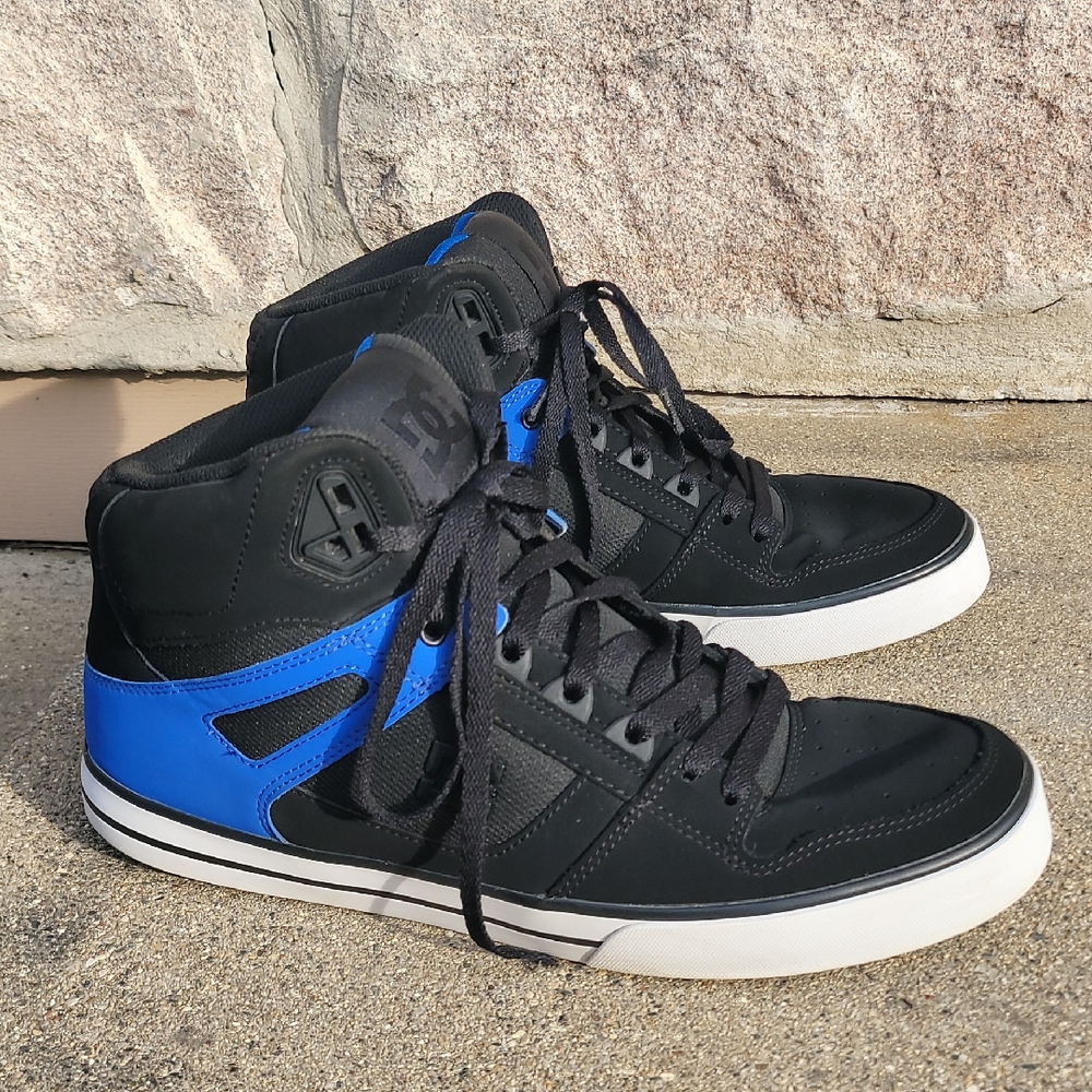 DC Men's Black and Blue Sneakers